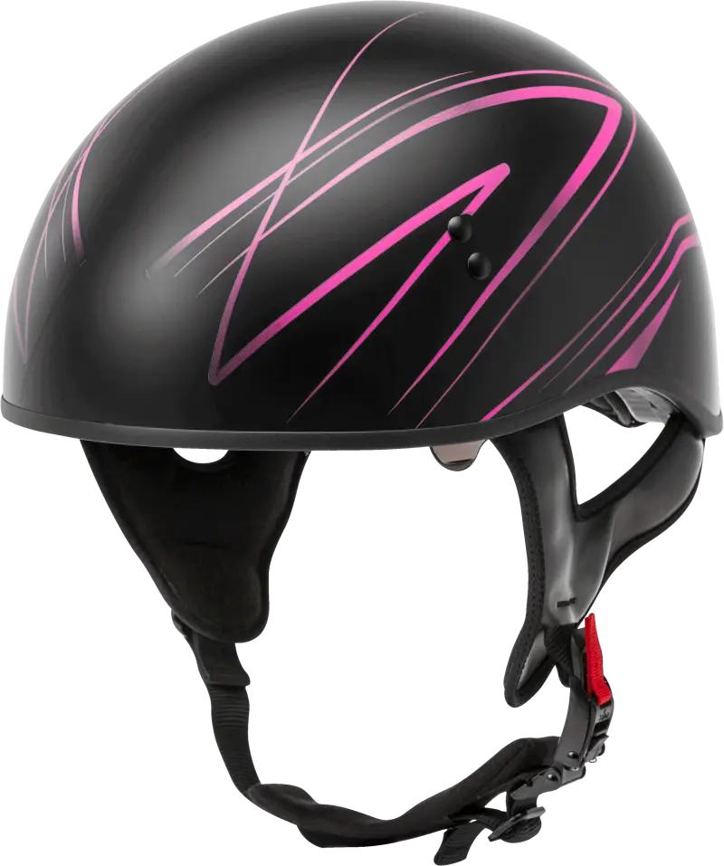 Hh 65 Half Helmet Torque Naked Matte Black/Pink Xs