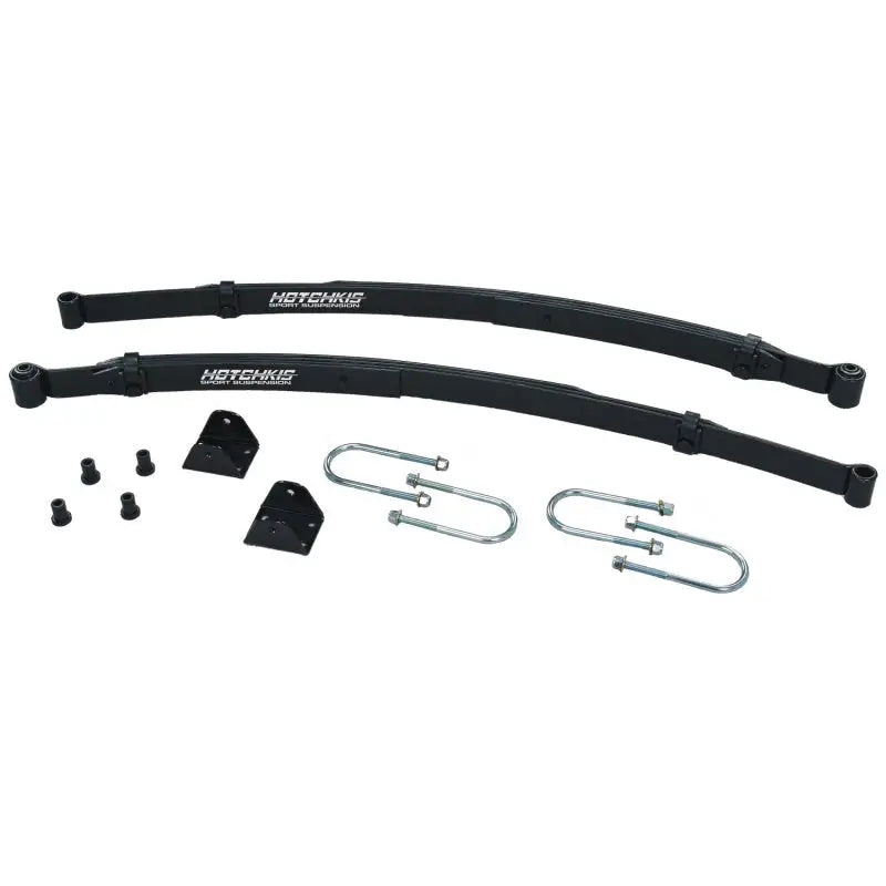 Black leaf spring suspension kit with chrome hardware for Hotchkis Mopar B-Body corrected sport leaf springs
