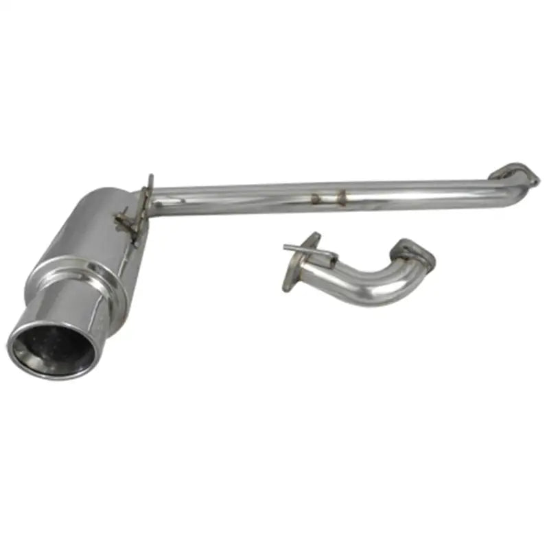 Shiny metal axle-back exhaust with rolled lip for Scion tC 60mm model