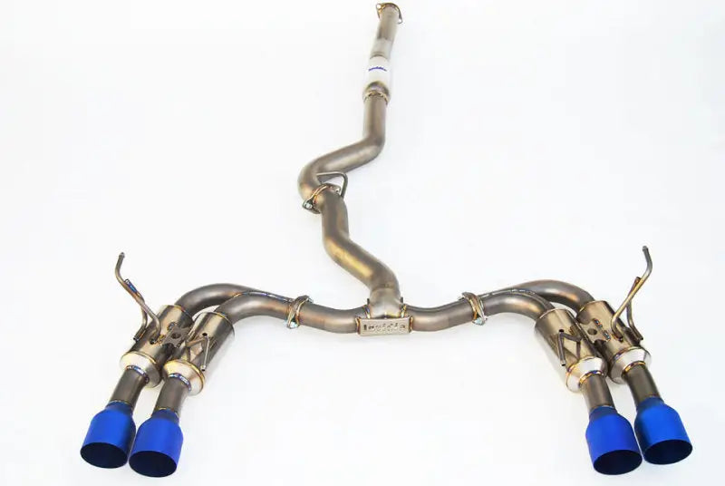 Stainless steel exhaust with blue titanium quad 101mm tips for Invidia WRX/STi Gemini