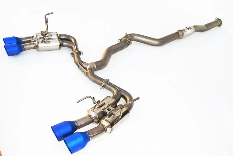 Stainless steel exhaust with blue tips for Invidia 2015+ WRX/STi Gemini quad 101mm titanium quad 101mm tip