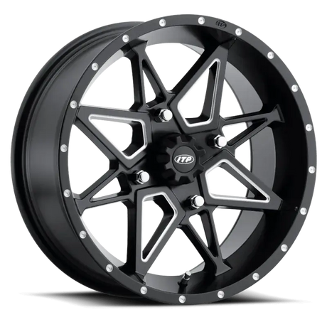 ITP Tornado 15X7 / 4x136 BP / 5+2 Offset Matte Black w/ Milled Accents Wheel - RV and Auto Parts