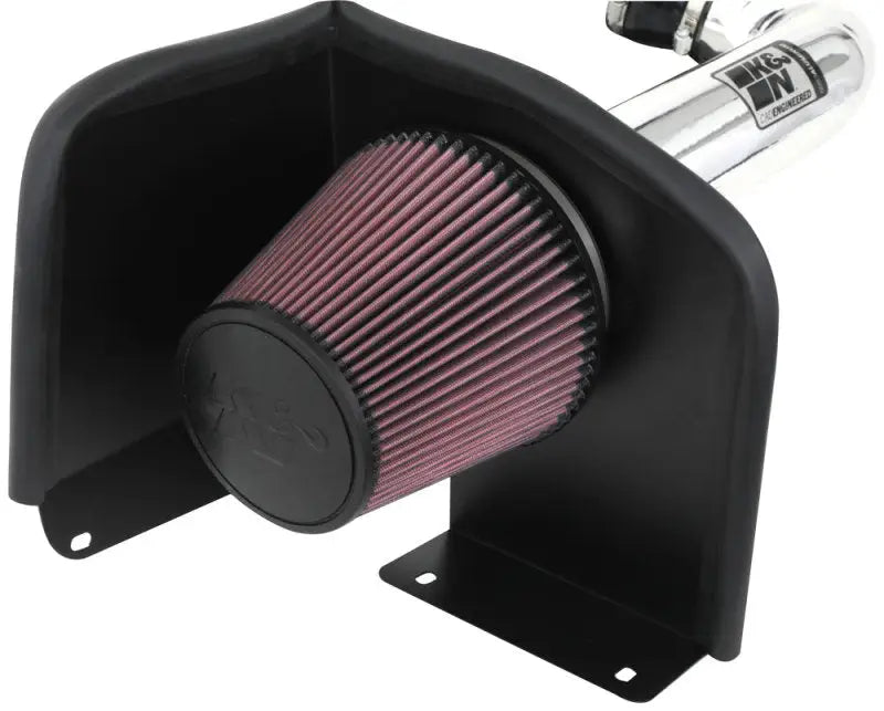 Black air intake system with pink filter for high flow performance kit on K&N Yukon/Sierra