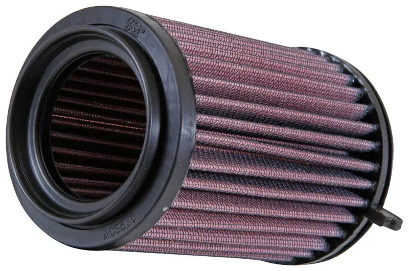Red and black cylindrical K&N air filter for Ducati 8033cc replacement drop in airflow