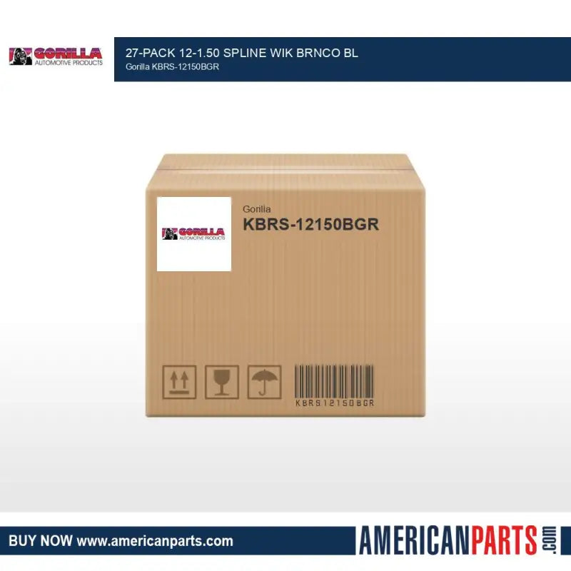 KBRS-12150BGR Gorilla 27-Pack 12-1.50 Spline Wik Brnco Bl - Wheel Installation Kit