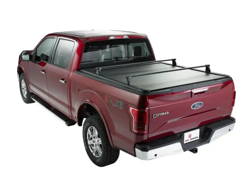 2019 Ford F-150 with black tonneau cover and chrome accents, Pace Edwards KE5145 rails