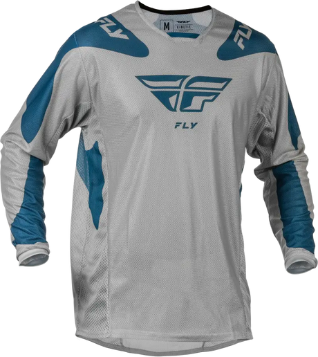 Kinetic Mesh Sym Jersey Grey/Blue Md - FLY RACING