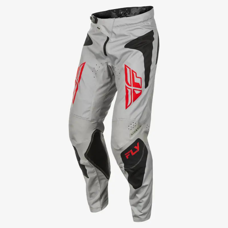 Kinetic Sym Pants Ca/Ny Light Grey/Red/Black Sz 40 - FLY RACING