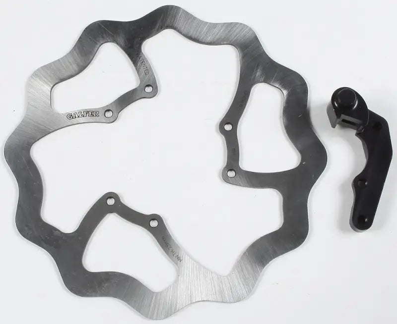 Wavy bicycle disc brake rotor with adapter bracket from KITOS212 Skw 270 O/S Rotor Kit