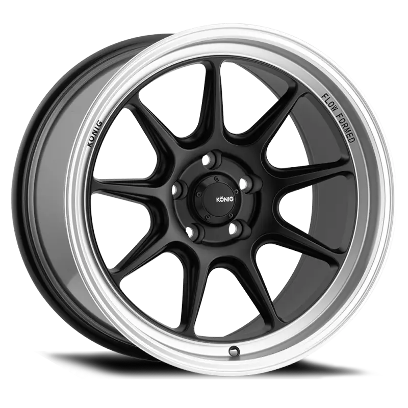 Konig Countergram 15x7.5 4x100 ET35 Matte Black / Matte Machined Lip - CT75100355