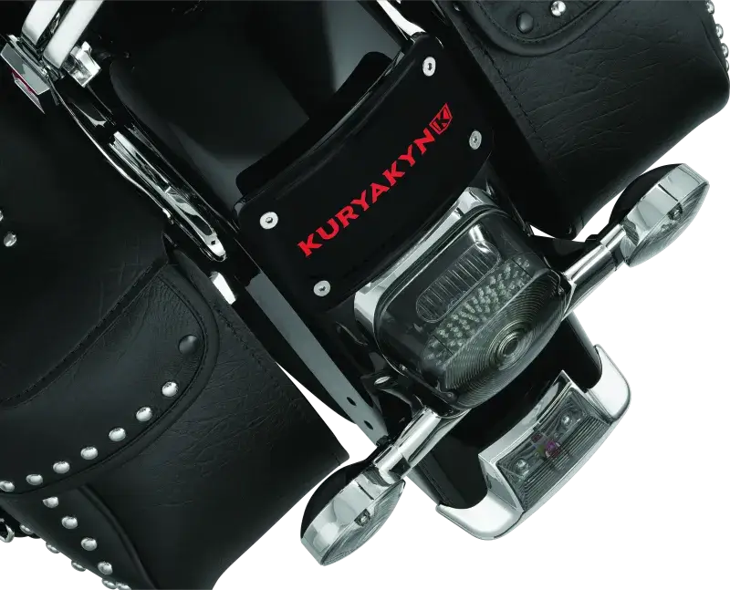 Kuryakyn Curved Laydown License Plate Frame Gloss Black - RV and Auto Parts