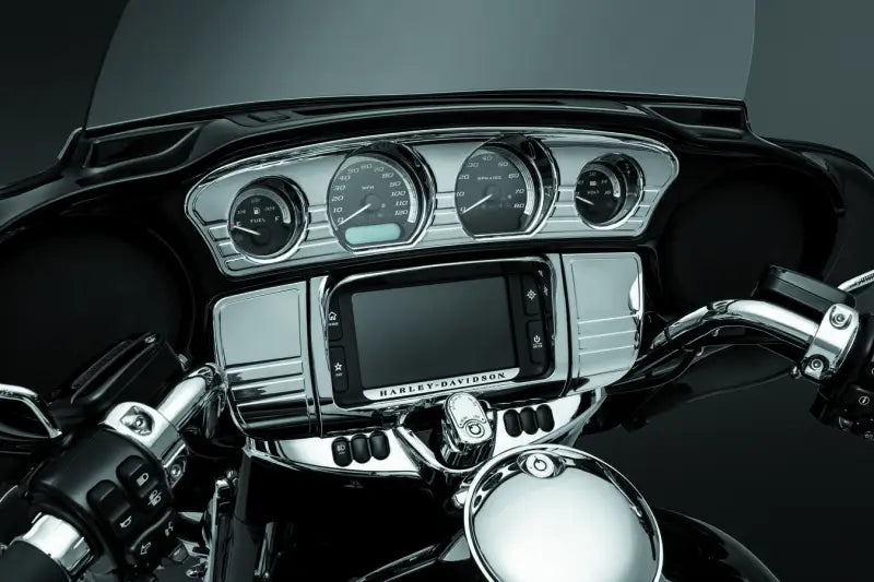 Kuryakyn Deluxe Tri-Line Stereo Trim Kit 14-Up Touring Models Chrome - Kuryakyn