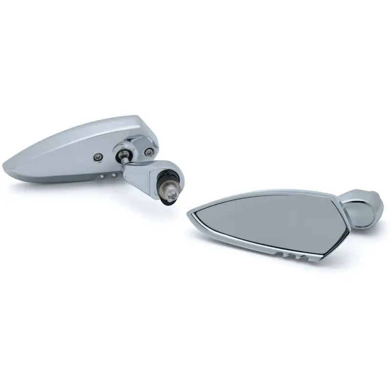 Chrome motorcycle scythe mirror mounted on Kuryakyn Fairing Mount Scythe Mirror Chrome 1815