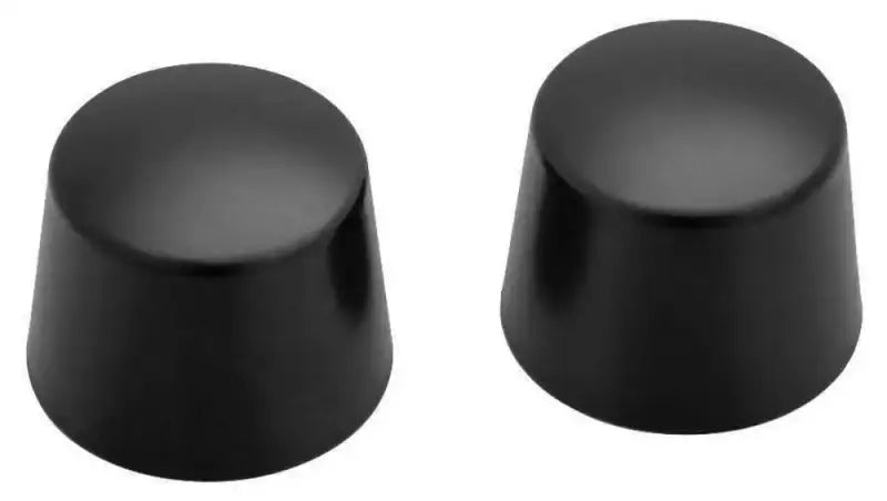 Two black satin black axle nut caps control knobs for Kuryakyn Front Axle Nut Caps 1229