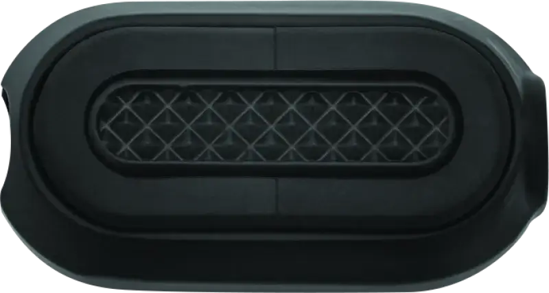 Gray oblong speaker with diamond grill on Kuryakyn Heavy Industry Shift & Brake Peg