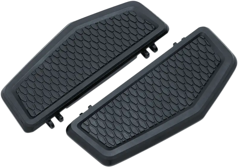 Black textured Kuryakyn hex driver floorboards for comfortable footrest setup