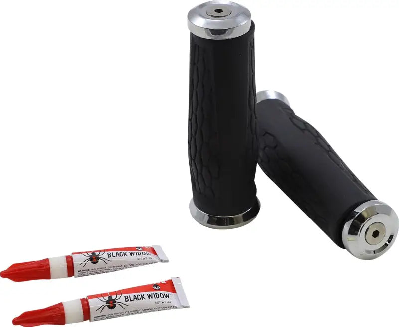 Kuryakyn Hex Grips 1inch Universal Chrome with adhesive for motorcycle handlebars