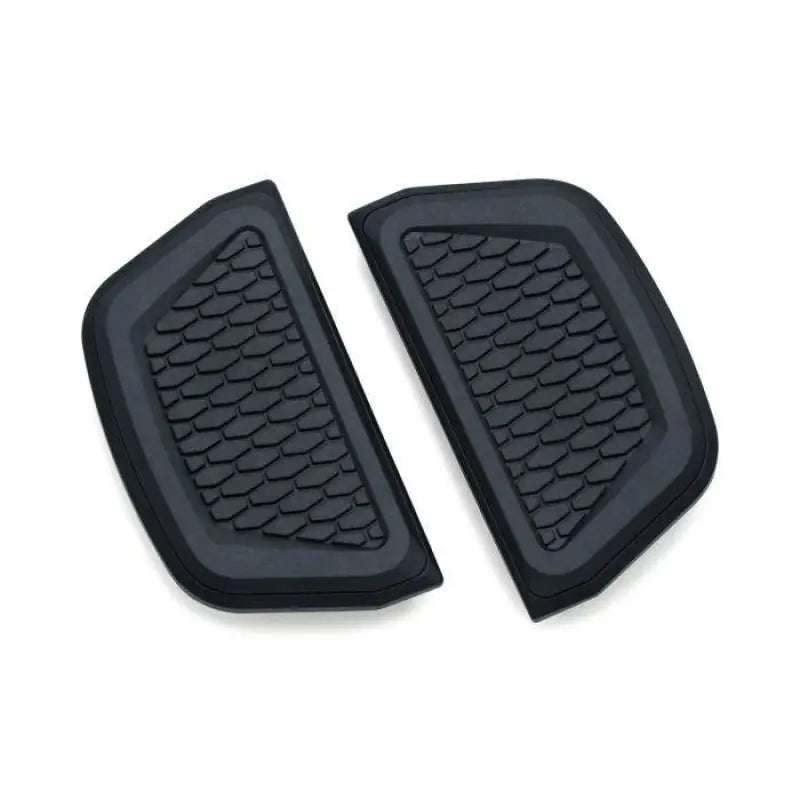 Kuryakyn Hex Passenger Board Inserts Black showing two rubber tank pads