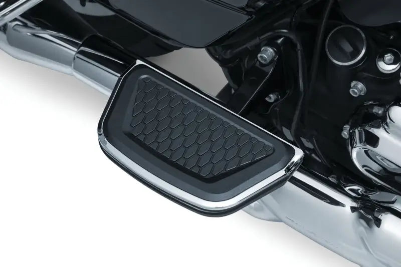 Kuryakyn Hex Passenger Board Inserts Chrome with honeycomb pattern for motorcycle footrest