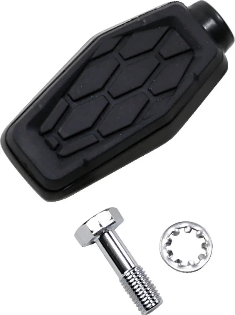 Black rubber kuryakyn hex shift peg with bolt and washer for easy gear shifting