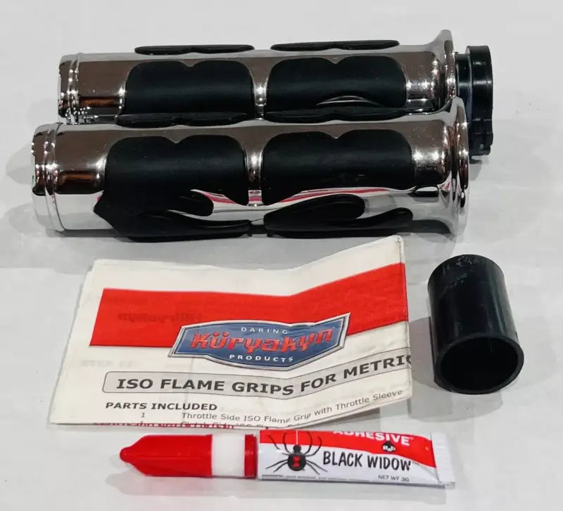 Kuryakyn ISO Flame Grips Metric Chrome - 6261 - Controls