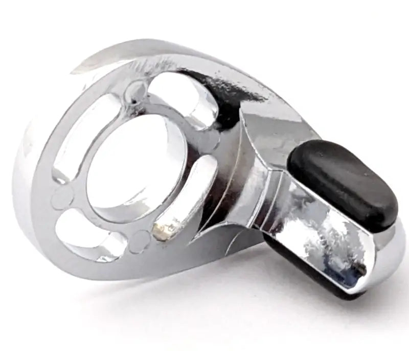 Chrome-plated metal throttle boss with black rubber pad for Kuryakyn ISO Throttle Boss 6250
