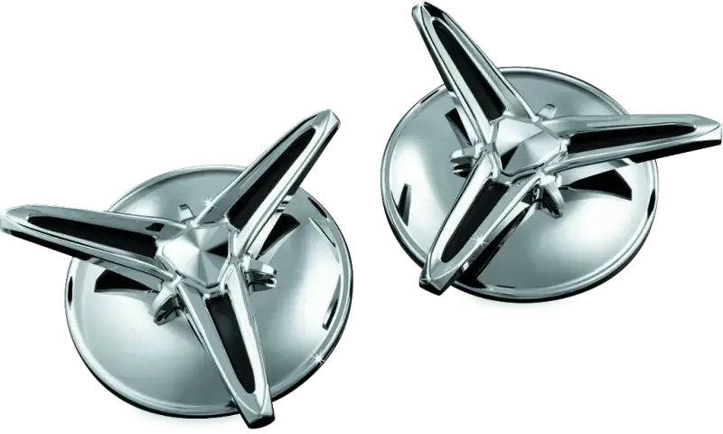 Kuryakyn Knock-Off Center Caps For Trikes Chrome - RV and Auto Parts