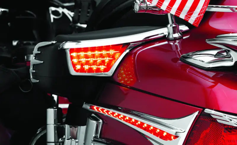 Kuryakyn L.E.D. Passenger Armrest Trim With Turn Signal 06-17 GL1800 Chrome - Kuryakyn