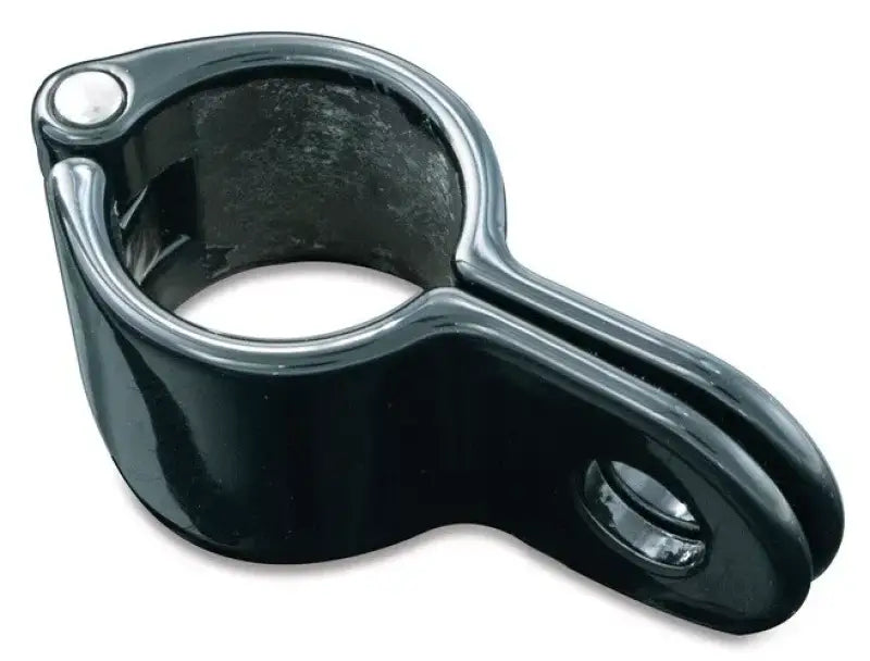 Black metal clamp with mounting hole for Kuryakyn Magnum Quick Clamp 1-1/4in gloss black