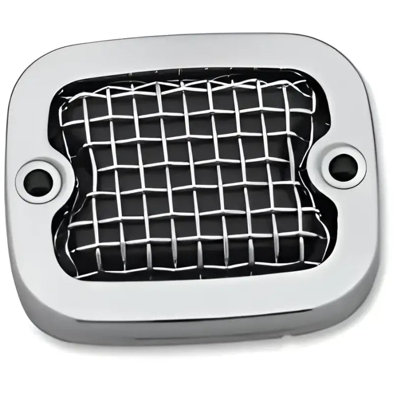 Kuryakyn Mesh Master Cylinder Cover Brk Chrome with wire mesh for style and protection