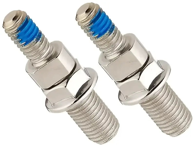 Silver bolts with blue threadlocker for Kuryakyn Mirror Adapter Metric Chrome on motorcycle mirrors