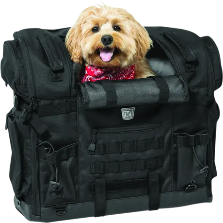 Black motorcycle pet carrier with dog for Kuryakyn Pet Palace Titan or Kuryakyn Pet