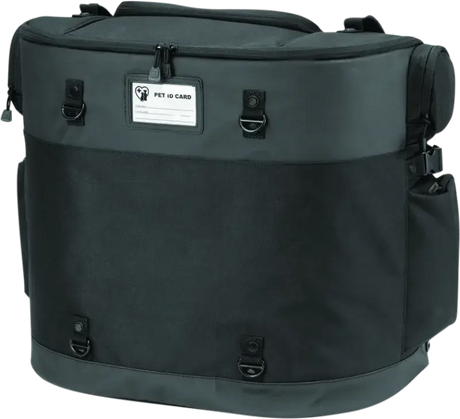 Black and gray pet carrier from Kuryakyn Pet Palace Titan for easy pet travel