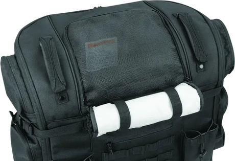 Black motorcycle luggage bag from Kuryakyn Pet Palace Titan for the Kuryakyn Pet overall