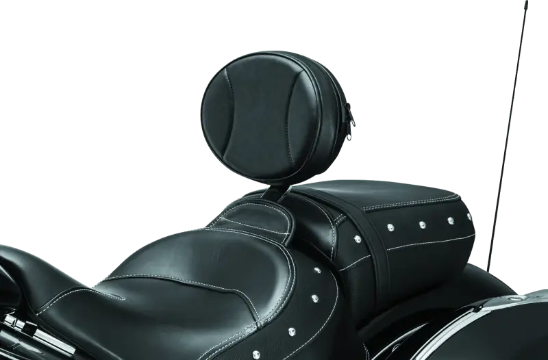 Kuryakyn Plug-N-Go Driver Backrest 14-Up Indian Black Pad, Chrome - Kuryakyn