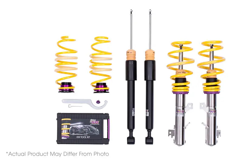 Car suspension kit showing KW Coilover Kit V1 for BMW 3 Series F30 series 4cyl
