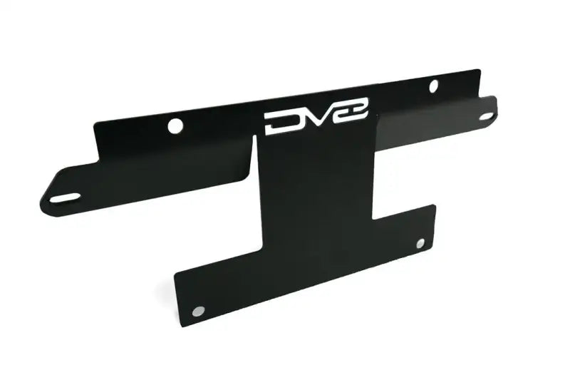 License Plate Relocation Kit Relocates Below The Center At An Angle On Front Bumper; Powder Coated; Black; Steel