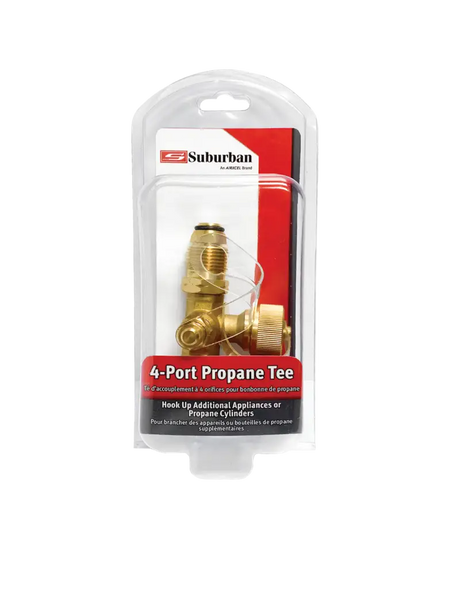 LP-POLTEE Suburban Mfg 4-Port Propane Tee-- Inlet: Female - Hose Connector