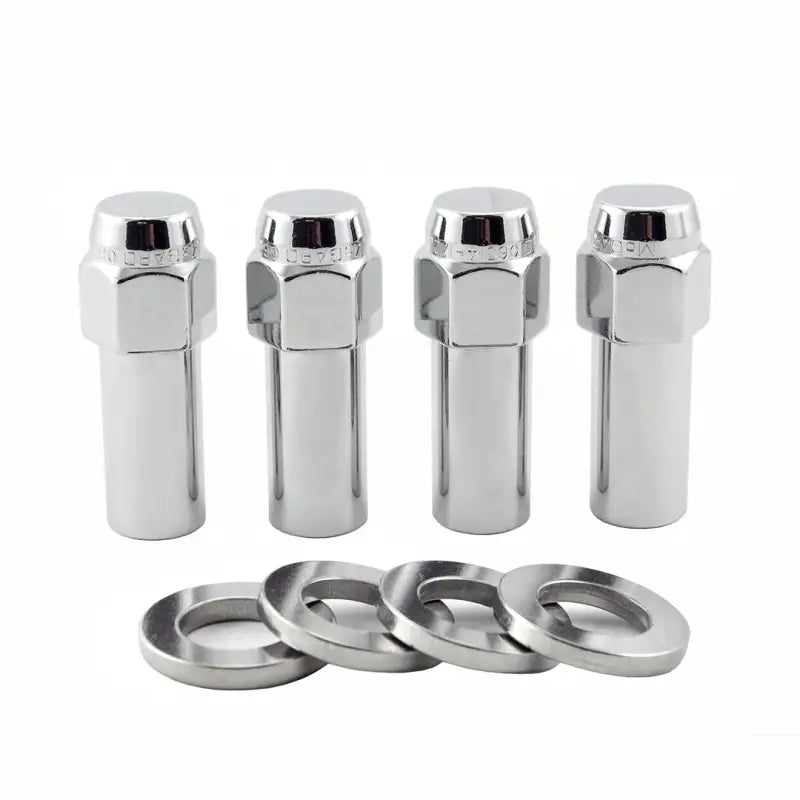 Lug Nut 12 Millimeter X 1.5 Thread Size; 2.27 Inch Extra Long Mag Shank With 1-1/4 Round Center Hole Washer; Duplex