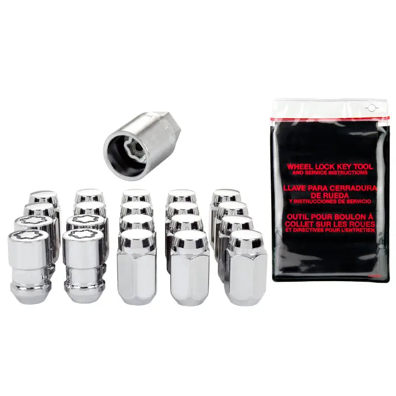 McGard 5 Lug Hex Install Kit w/Locks (Cone Seat Nut) M12X1.5 / 13/16 Hex / 1.5in. Length - Chrome - 84557