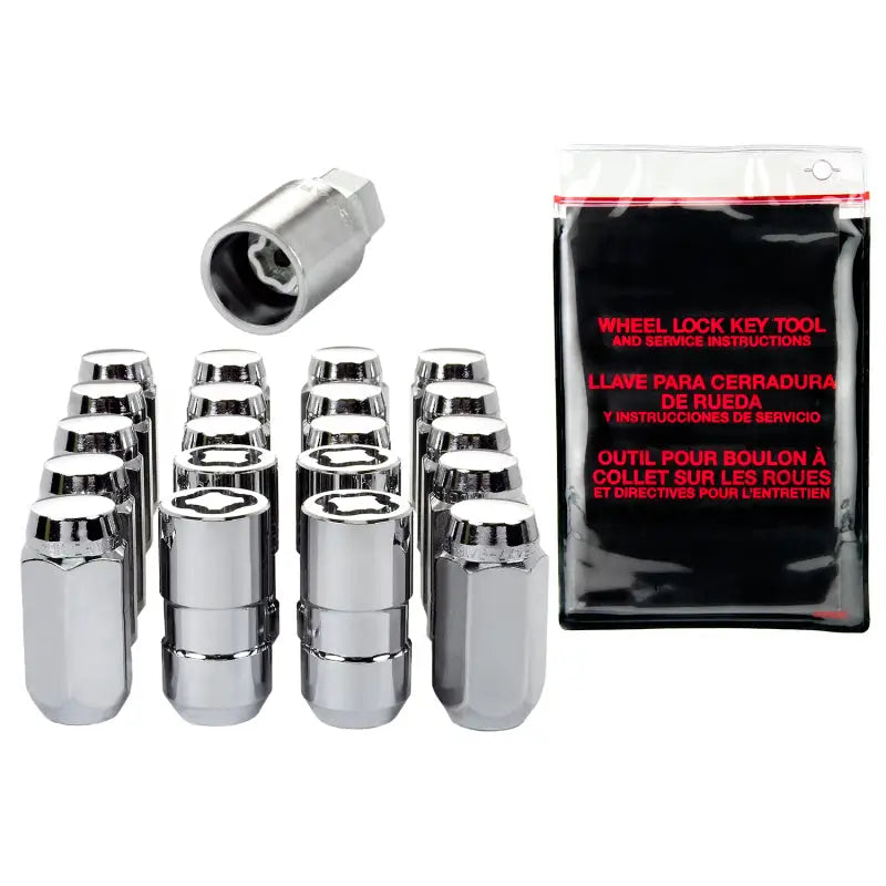 McGard 5 Lug Hex Install Kit w/Locks (Cone Seat Nut) M14X1.5 / 22mm Hex / 1.635in. Length - Chrome - 84525