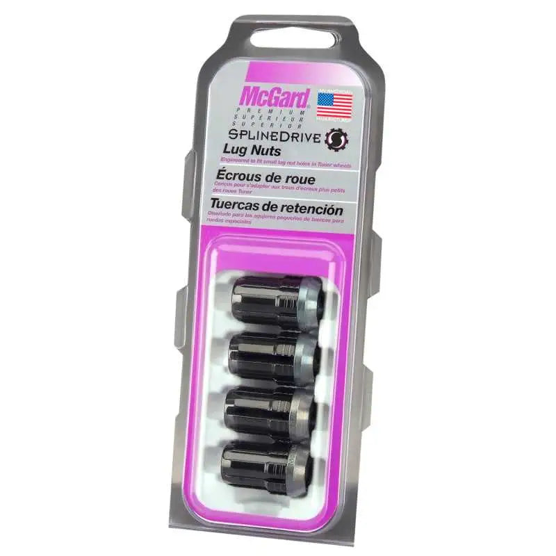 McGard McGard SplineDrive Lug Nut (Cone Seat) M12X1.25 / 1.24in. Length (4-Pack) - Black (Req. Tool)
