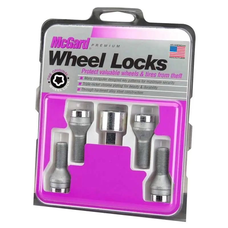 McGard McGard Wheel Lock Bolt Set - 4pk. (Cone Seat) M12X1.25 / 19mm Hex / 25.6mm Shank Length - Chrome