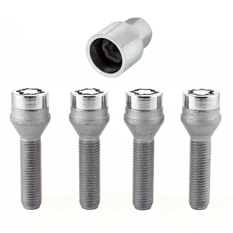 McGard Wheel Lock Bolt Set - 4pk. (Cone Seat) M12X1.5 / 17mm Hex / 40.5mm Shank Length - Chrome - 27013