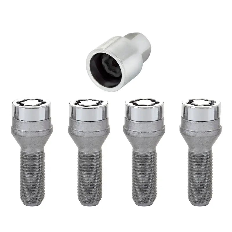 McGard Wheel Lock Bolt Set - 4pk. (Cone Seat) M14X1.5 / 19mm Hex / 31.0mm Shank Length - Chrome - 27000