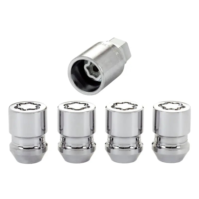 McGard Wheel Lock Nut Set - 4pk. (Cone Seat) M12X1.5 / 19mm & 21mm Dual Hex / 1.28in. L - Chrome - 24157