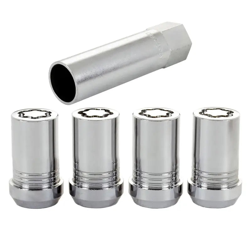 McGard Wheel Lock Nut Set - 4pk. (Tuner / Cone Seat) M14X1.5 / 22mm Hex / 1.648in. Length - Chrome - 25115