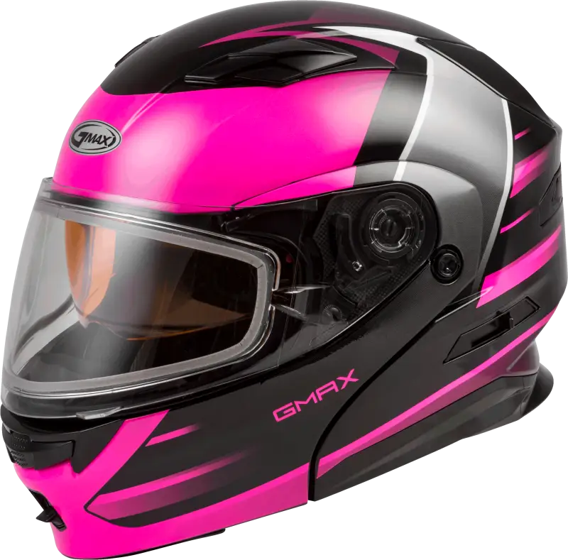 GMAX Md 01s Modular Snow Helmet Descendant Black/Pink/White Sm