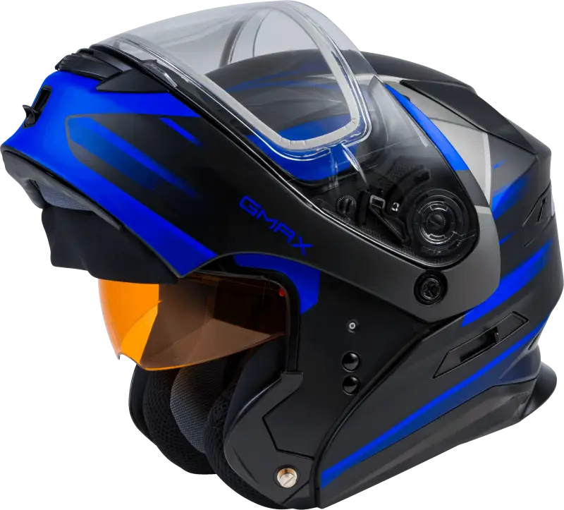 Md 01s Modular Snow Helmet Descendant Matte Black/Blue Sm