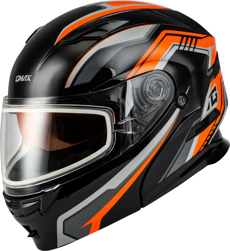 Md 01s Transistor Snow Helmet Orange/Black Lg - Powersports
